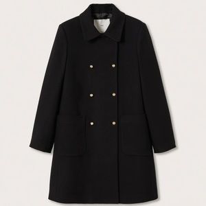 COPY - Brand new MANGO double breasted recycled wool coat black